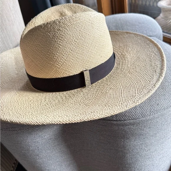 Gigi Burris Millinery Jeanne Fedora Straws Hat with Black Band - Picture 2 of 9